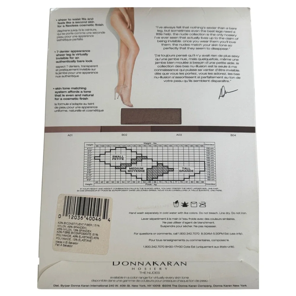 Donna Karan The Nudes Sheer To Waist Hosiery Tone A03 Medium 7 Denier Tights